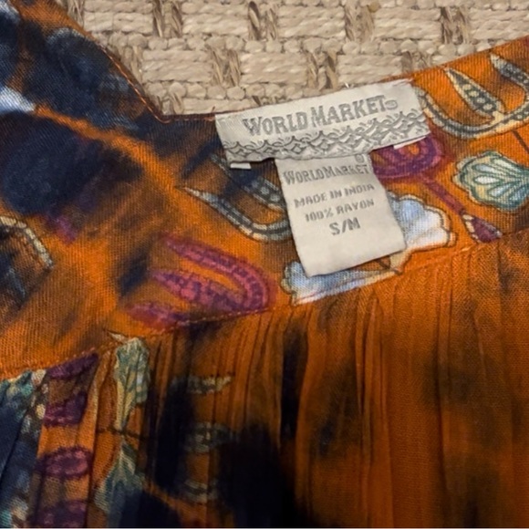 Women’s World Market boho flare top, sm, multi-colored, slightly used. - Picture 7 of 8